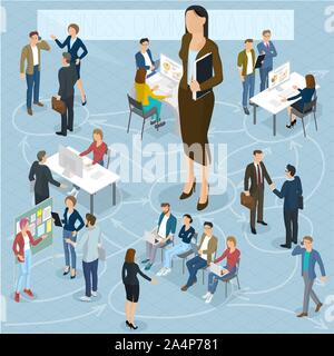 Isometric people vector set. Stock Vector