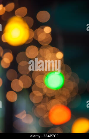 Multicolor background lights in town Stock Photo