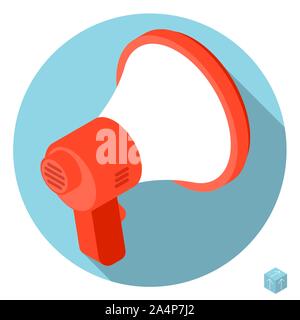 Megaphone vector isometric icon. Stock Vector