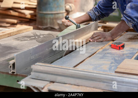 furniture industry factory in Gaborone , Botswana, Africa, industrial rotary saw machines, Stock Photo