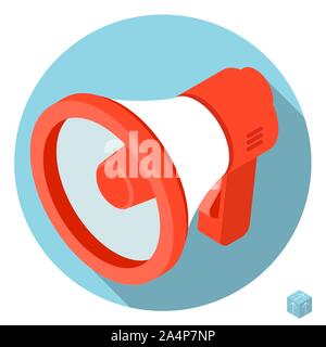 Megaphone vector isometric icon. Stock Vector