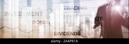 Bonds dividends concept. Abstract Business Finance Background Banner Stock Photo