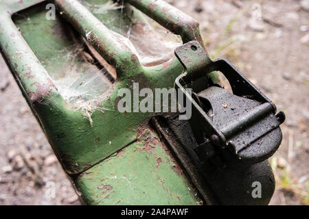 vintage green Old petrol ca Stock Photo