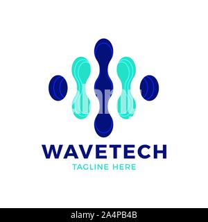 Vector Logo Technology Abstract. Molecule Electornics Concept Stock Vector