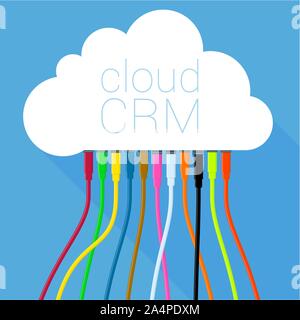 Cloud crm solution vector template Stock Vector