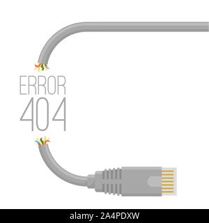 Broken cable abstract. Stock Vector