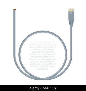 Network data cable template Stock Vector