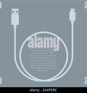 Usb data cable template Stock Vector