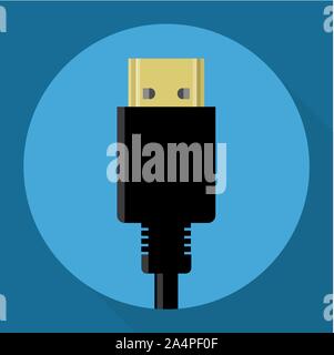 Flat design HDMI connectors vector icon Stock Vector