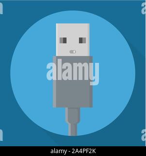 Flat design usb connectors vector icon Stock Vector