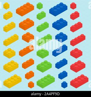 Plastic blocks set Stock Vector