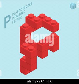 Plastic blocs letters Stock Vector