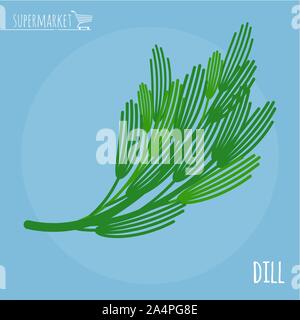 Dill flat design icon. Stock Vector
