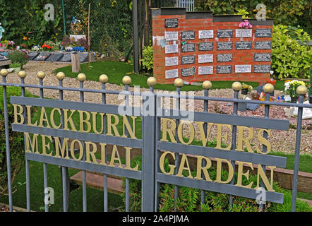 Blackburn Rovers FC Memorial Garden, Football Stadium, Ewood, Lancashire, England, UK, BB2 4JF