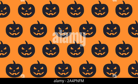 Halloween pumpkin seamless pattern silhouette on white background. Colorful vegetable pattern. Stock Photo