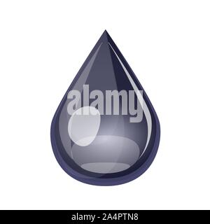 Black oil drop isolated on white background, vector icon. Stock Vector
