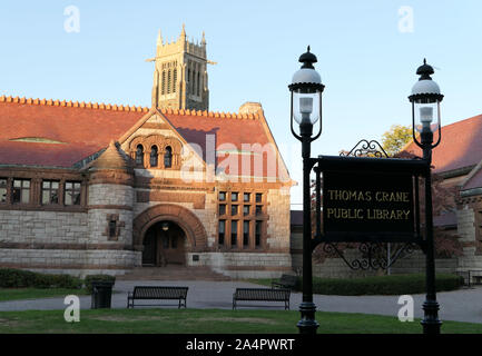 The Thomas Crane Public Library in Quincy Massachusetts Stock Photo