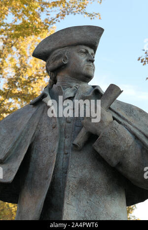 John Adams statue in Quincy Center Massachusetts Stock Photo