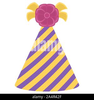 Isolated birthday hat icon over a white background - Vector Stock Vector