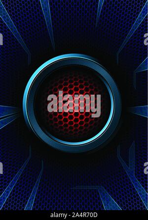 Abstract ring with hex grid Stock Vector