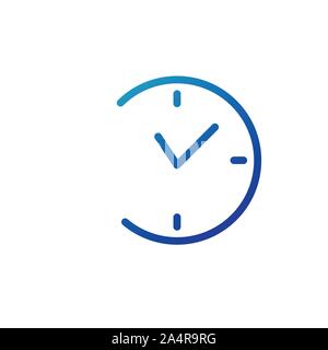 Clock, linear icon. Vector illustration isolated on white background. Stock Vector