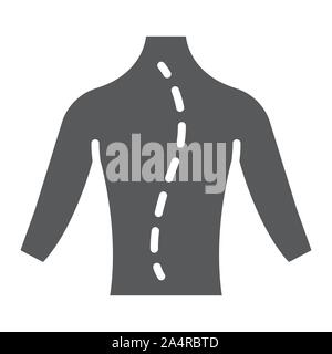 Scoliosis glyph icon, orthopedic and medical, spine sign, vector graphics, a solid pattern on a white background. Stock Vector
