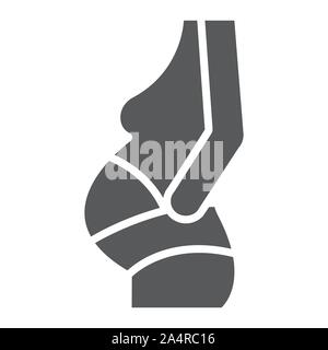 Pregnancy bandage glyph icon, orthopedic and medical, orthopedic bandage sign, vector graphics, a solid pattern on a white background. Stock Vector
