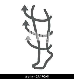 Compression stockings outline icon, medical and equipment, medicine ...