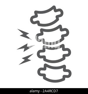 Rachiocampsis line icon, medical and equipment, spinal deformation sign, vector graphics, a linear pattern on a white background. Stock Vector