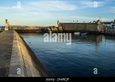 Ponta da Bandeira Fort built in 17th century is part of Lagos defense system, Algarve, Portugal Stock Photo