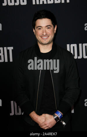 LOS ANGELES, CALIFORNIA - OCTOBER 15:Jason Fuchs arrives at the Premiere Of Fox Searchlights' 'Jojo Rabbit' at Post 43 on October 15, 2019 in Los Angeles, California. Photo: CraSH/imageSPACE/MediaPunch/Alamy Live News Stock Photo