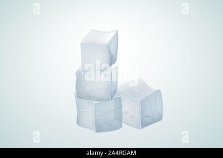 Translucent ice cubes for alcoholic beverage. Vector illustration. Stock Vector