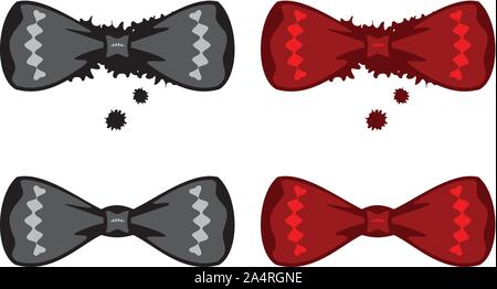 Black and red bow ties on white background. Stock Vector