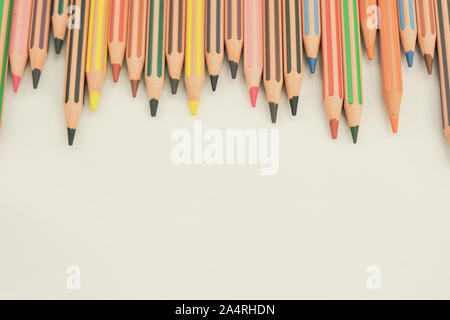 New colored pencils for children on white background Stock Photo
