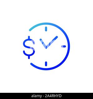 money and time management, clock and dollar sign. Stock Vector illustration isolated on white background. Stock Vector