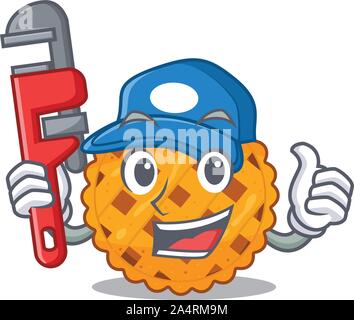 Plumber pumpkin pie in a character jar Stock Vector