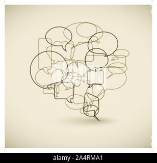 Group of speech bubbles with outline in eps vector for any design Stock ...