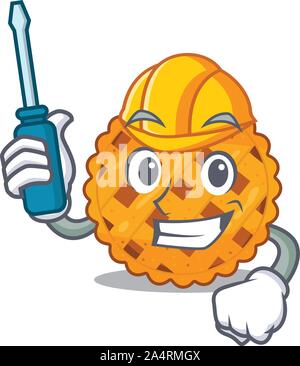 Automotive pumpkin pie in a character jar Stock Vector