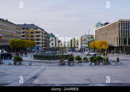 Late afternoon in Kungsportsavenyen in Gothenburg, Sweden Stock Photo