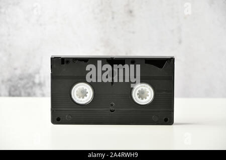 videotape. Old classic videotape on white background. Retro Stock Photo