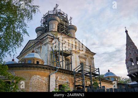 Orthodox cathedral , Ostashkov, town and the administrative center of Ostashkovsky District in Tver Oblast, Russia, Stock Photo