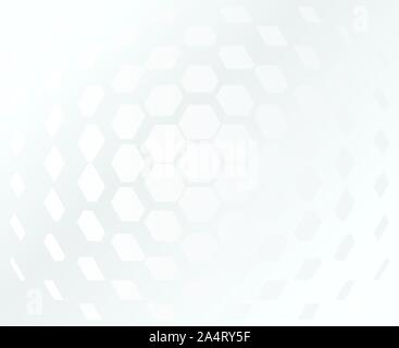 Hexagonal grid white and grey ethereal background. Vector design minimum concept. Decorative web layout, poster, banner. Aura abstract hexagon light Stock Vector