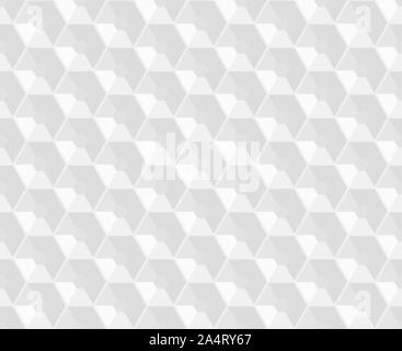 Hexagonal vector white embossed seamless pattern. Plastic hexagon grid light background. Hexagon cell with hole endless texture. Web page fill Stock Vector