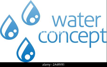 Water Drops Droplets Icon Concept Stock Vector