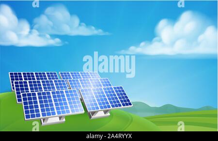 Solar Power Energy Renewable Farm Stock Vector