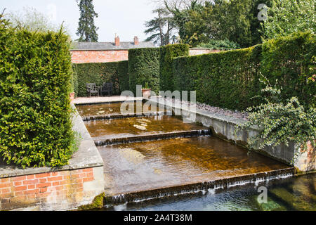 Water feature in the gardens at Hampton Court Castle, Herefordshire, England Stock Photo