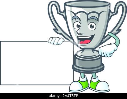 Thumbs up silver trophy with cartoon character shape Stock Vector Image &  Art - Alamy