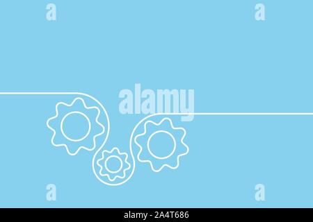 Three gear cog, cogwheels demonstrate business process. Stock Vector
