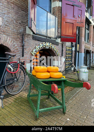 Amsterdam, Netherlands - October 2,2019: Henri Willig cheese shop. For over 40 years, Henri Willig has been producing traditional cheeses in its own c Stock Photo