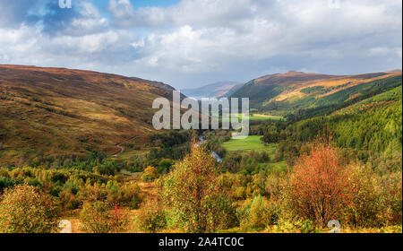 Autumn at Corrieshalloch Gorge near Ullapool in the Scottish Highlands Stock Photo